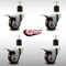 Service Caster 3'' SS Maroon Poly Swivel 1-7/8'' Expanding Stem Caster Set Total Lock Brake, 4PK SCC-SSEXTTL20S314-PPUB-MRN-178-4 - alternate 4